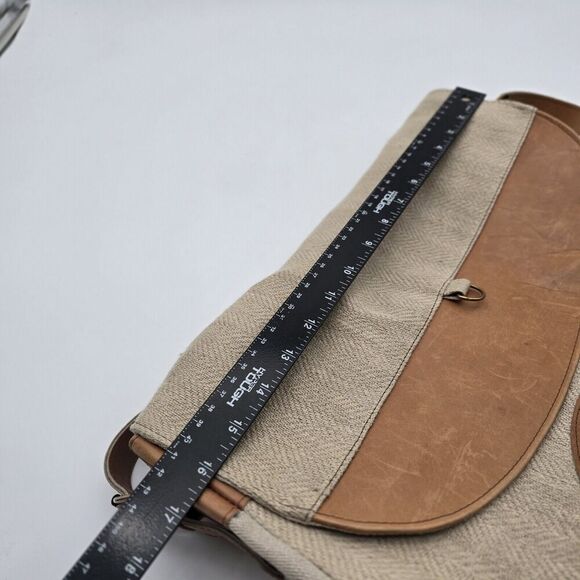 Messenger Bag Brown Linen Leather Legal Breifcase Toggle Shoulder Kender Gear - Picture 15 of 16